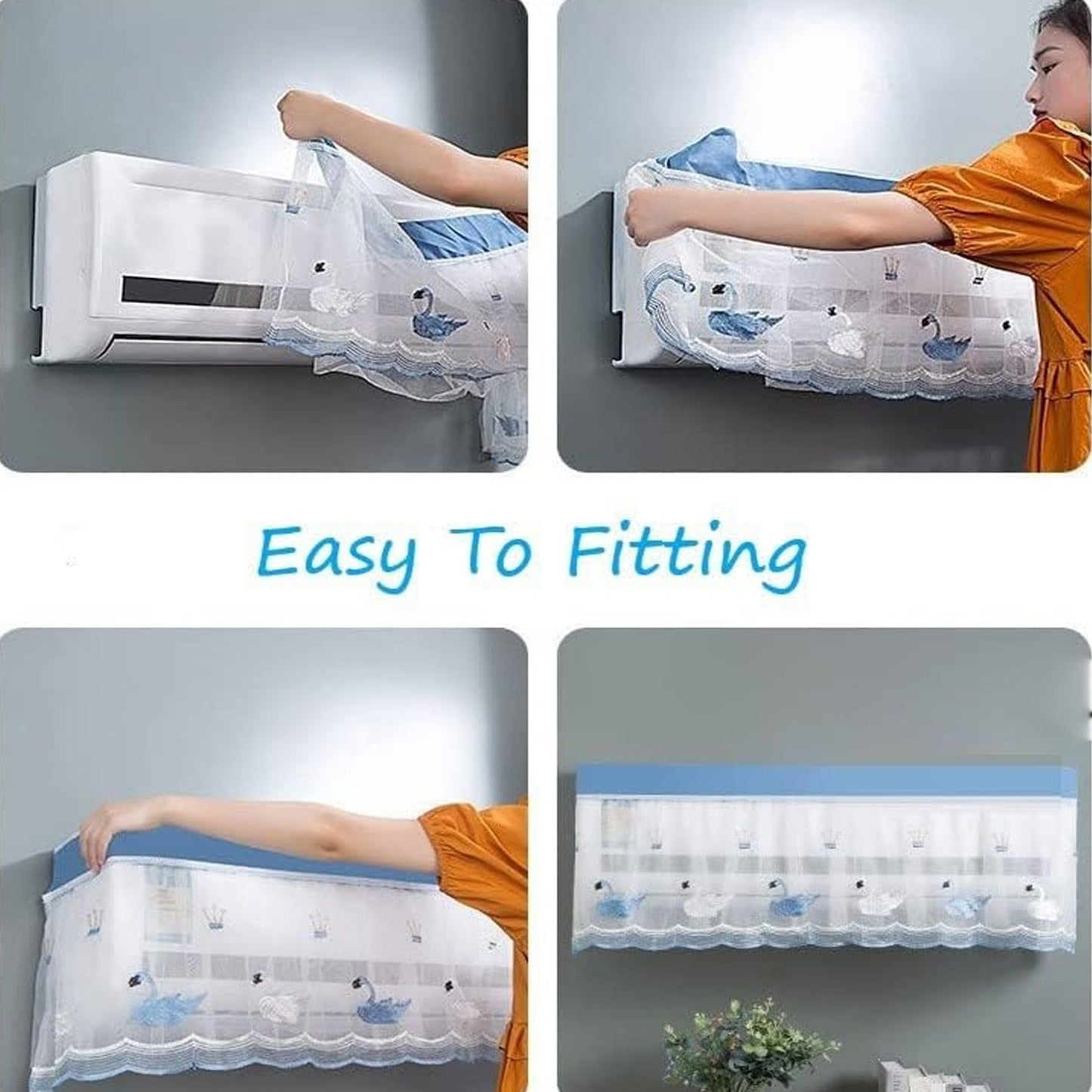 Folding Split AC Dust Cover – Washable, Dustproof (1 Pc, approx 1 Ton) signaturekarts