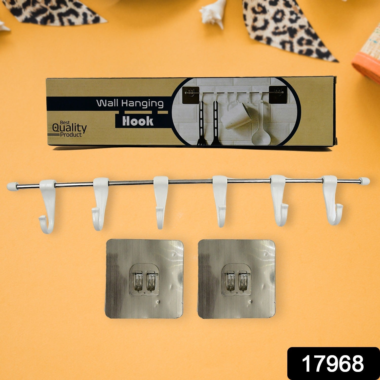 Stainless Steel Utensil Hanger Rail Nail Free Wall Mount signaturekarts