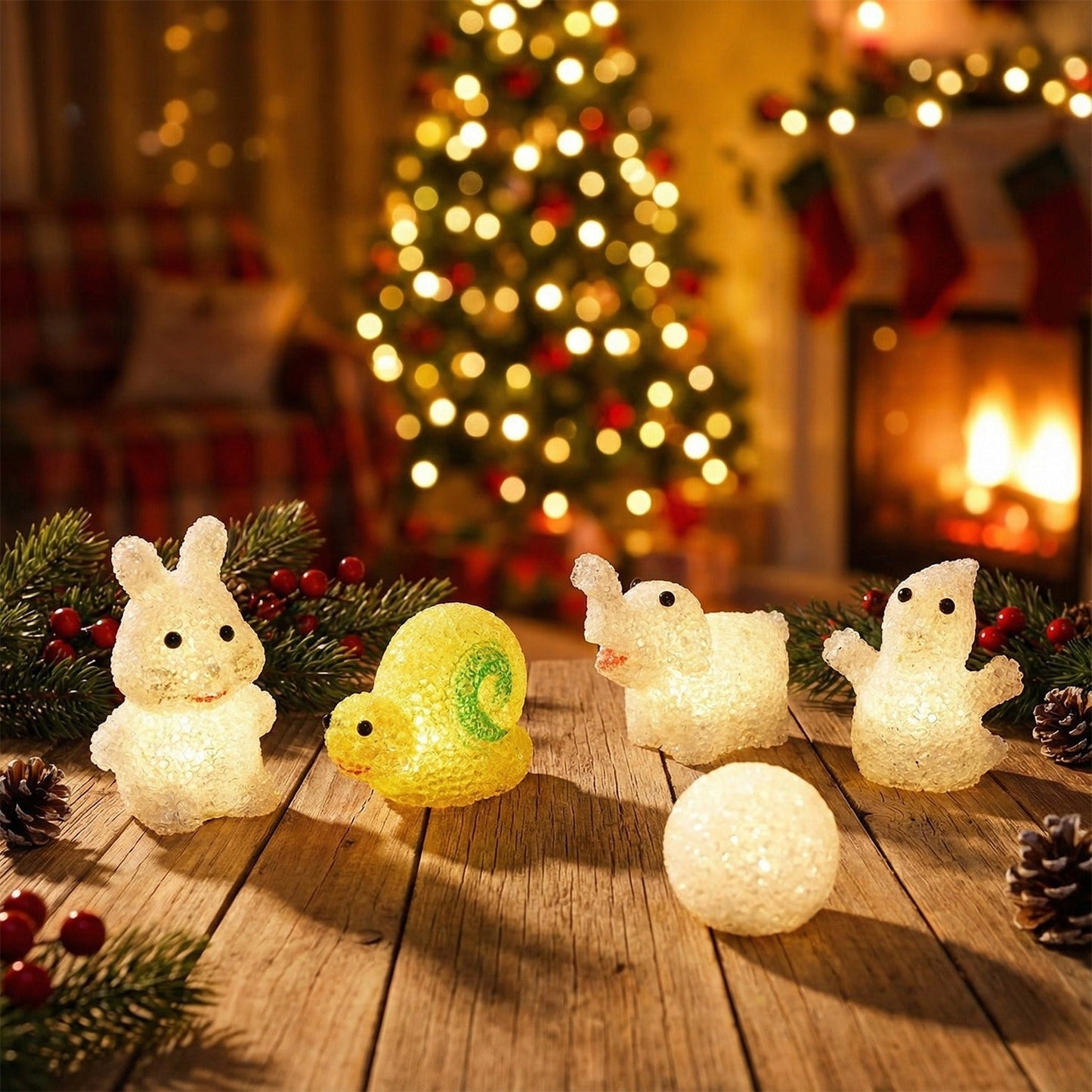 Christmas MULTI SHAPE SMALL LIGHT LAMPS LED SHAPE CRYSTAL  CHRISTMAS NIGHT LIGHT LAMP (6 PC SET) signaturekarts