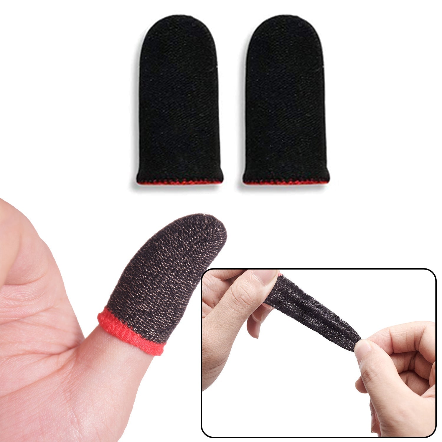 Thumb & Finger Sleeve for Mobile Game, Pubg,Cod,Freefire (1Pair only) signaturekarts