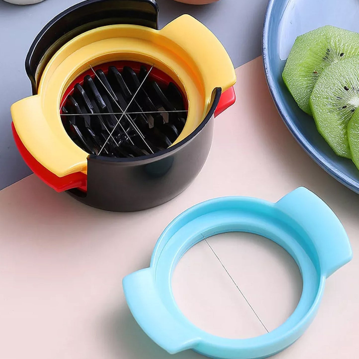 Multifunctional 3-in-1 Egg Cutter - Stainless Steel Slicing Tool with Durable Wires Signaturekarts
