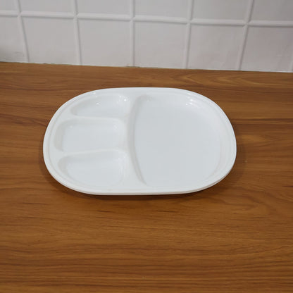 Plastic Large Compartment Dinner Plate / Thali with 4 Sections signaturekarts