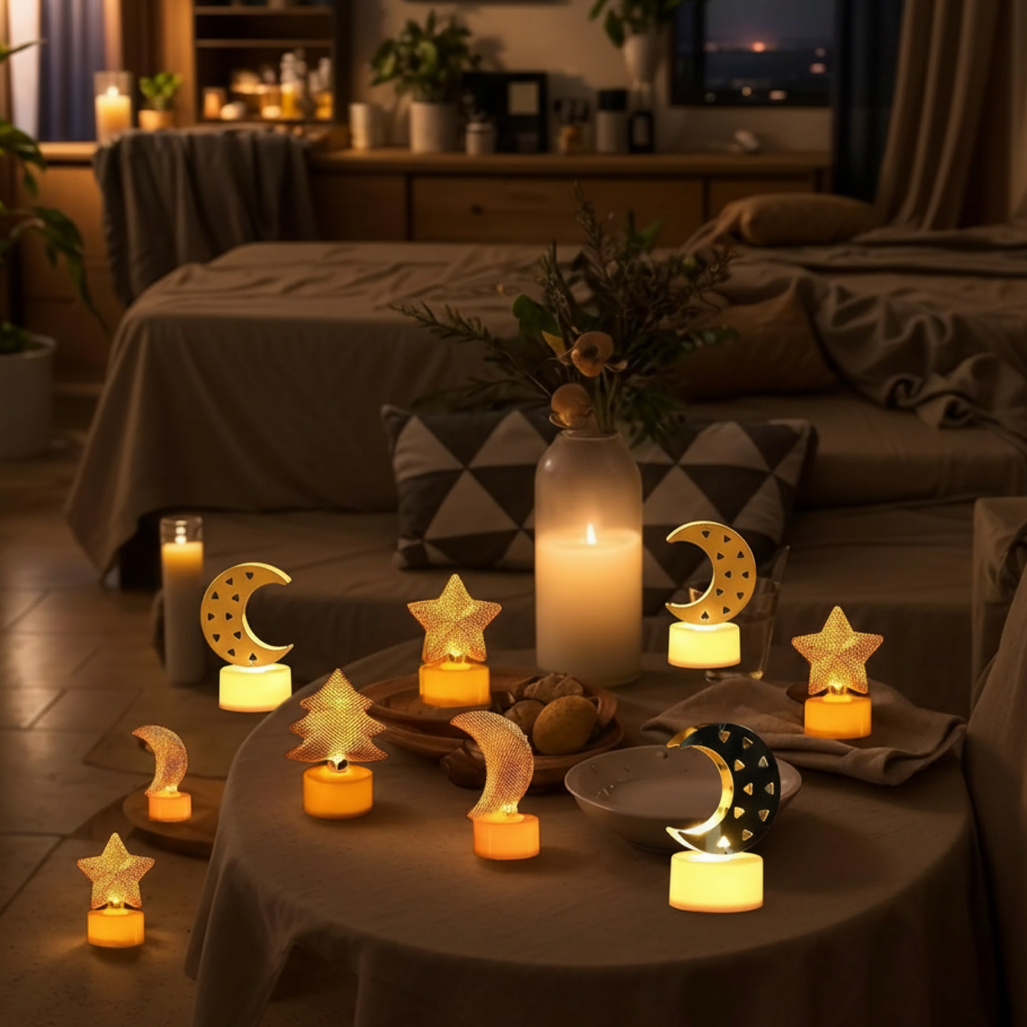 Decorative Moon Shaped Flameless LED Candles (4 Pc) signaturekarts