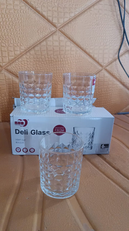 Premium Crystal-Style Glass Tumbler Set (6 Pc / 210 ML) Signaturekarts