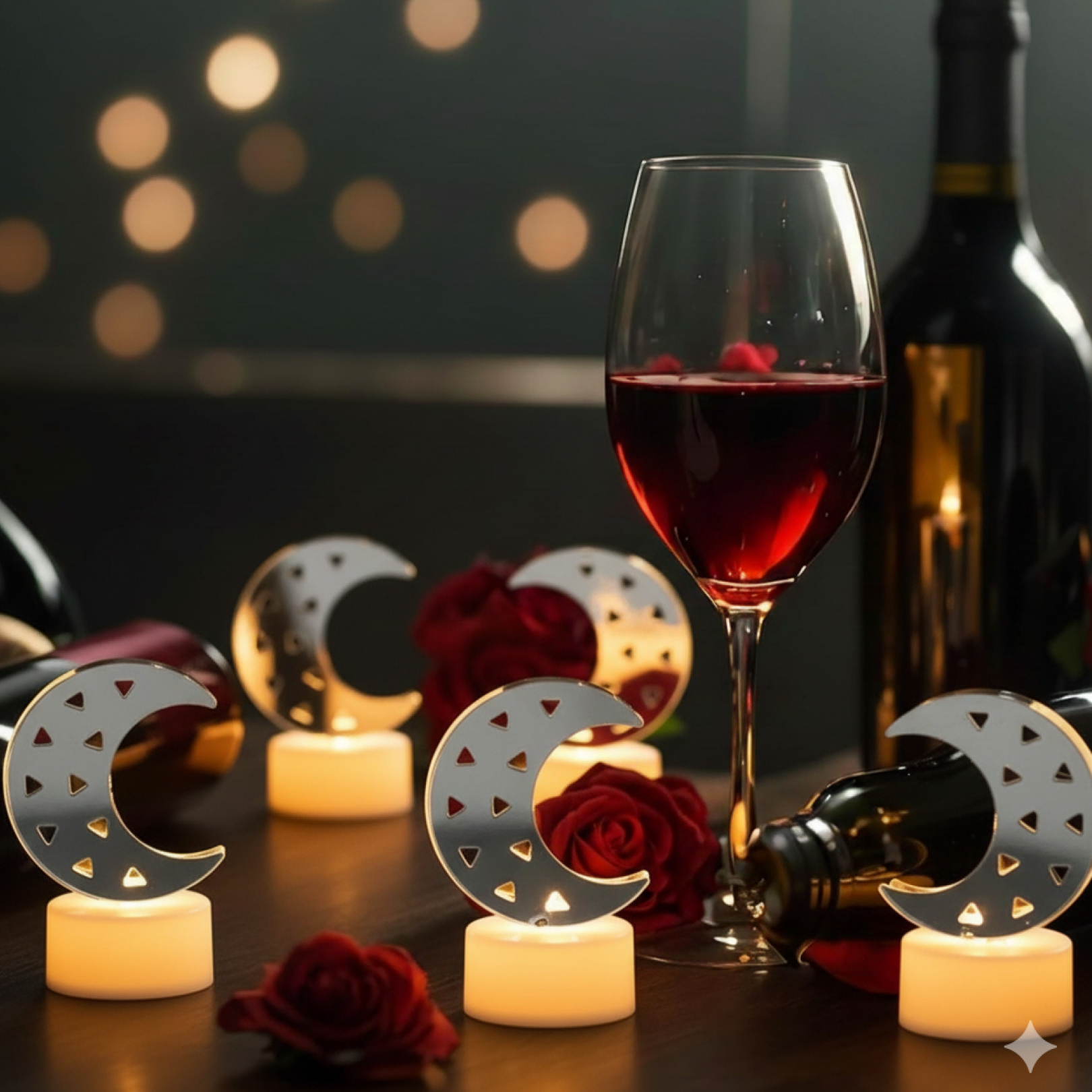 Decorative Moon Shaped Flameless LED Candles (4 Pc) signaturekarts
