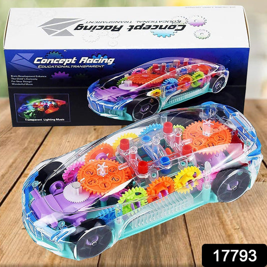 Rotating Transparent Gear Concept Car with Musical and 3D Flashing Lights Toy signaturekarts