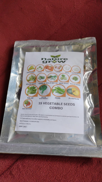 15 Varieties of Vegetable Seeds Combo (1 Pkt. / 15 Varieties) Signature kart