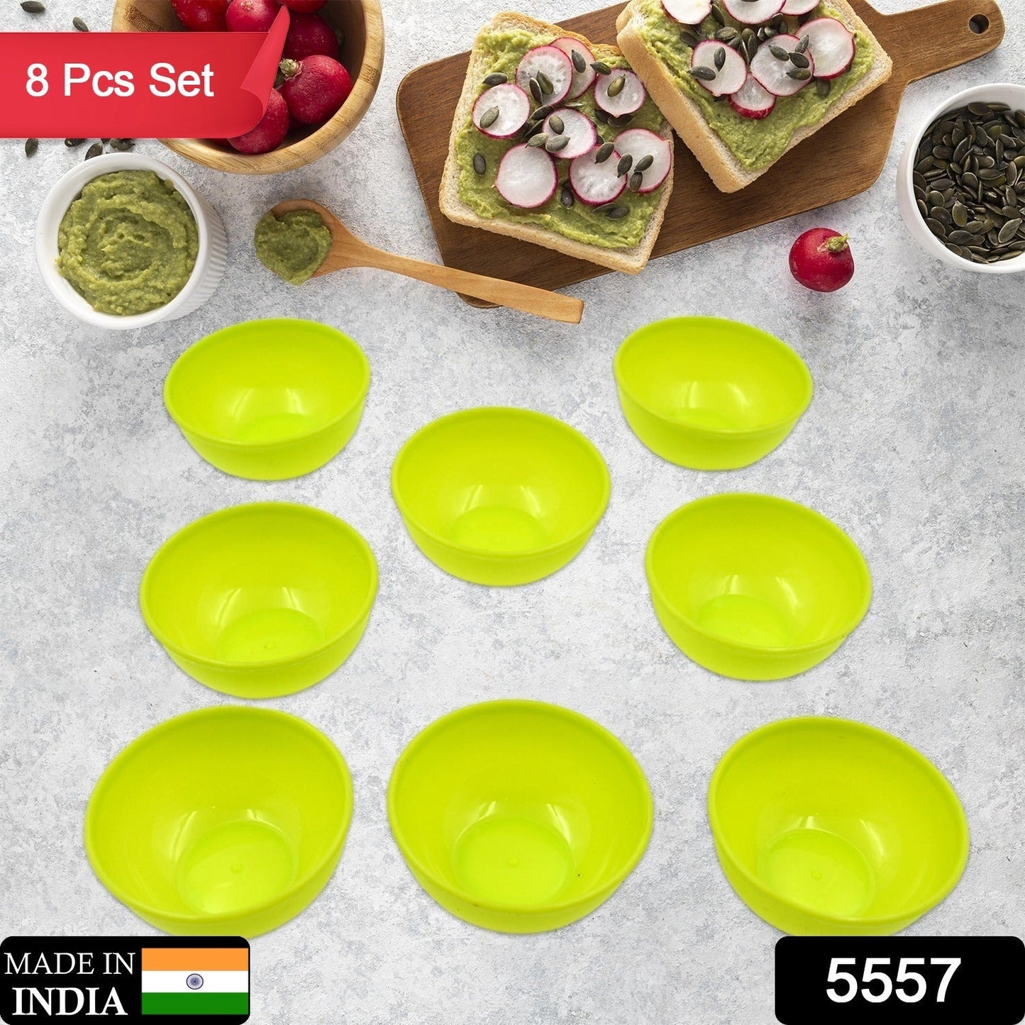 Multipurpose Small Plastic Bowl Katori Microwave Safe Bowl 8 Pcs Set signaturekarts
