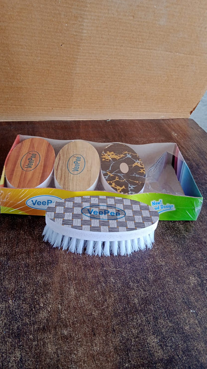 VeePee Oval Cloth Washing Brush Set (4 Pc) Signature Kart