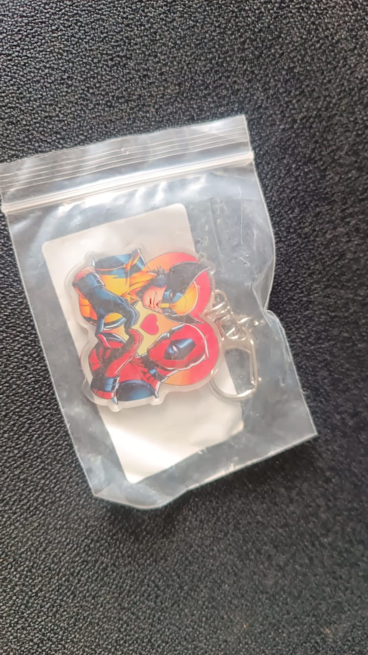 Stylish Acrylic Cartoon Character Keychain with Metal Clip (1 Pc) signaturekarts