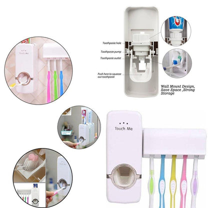 Toothpaste Dispenser & Tooth Brush Holder signaturekarts