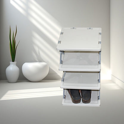 Foldable Shoe Rack (1 Pc, 4 Layers): Space-Saving, Entryway Storage signaturekarts