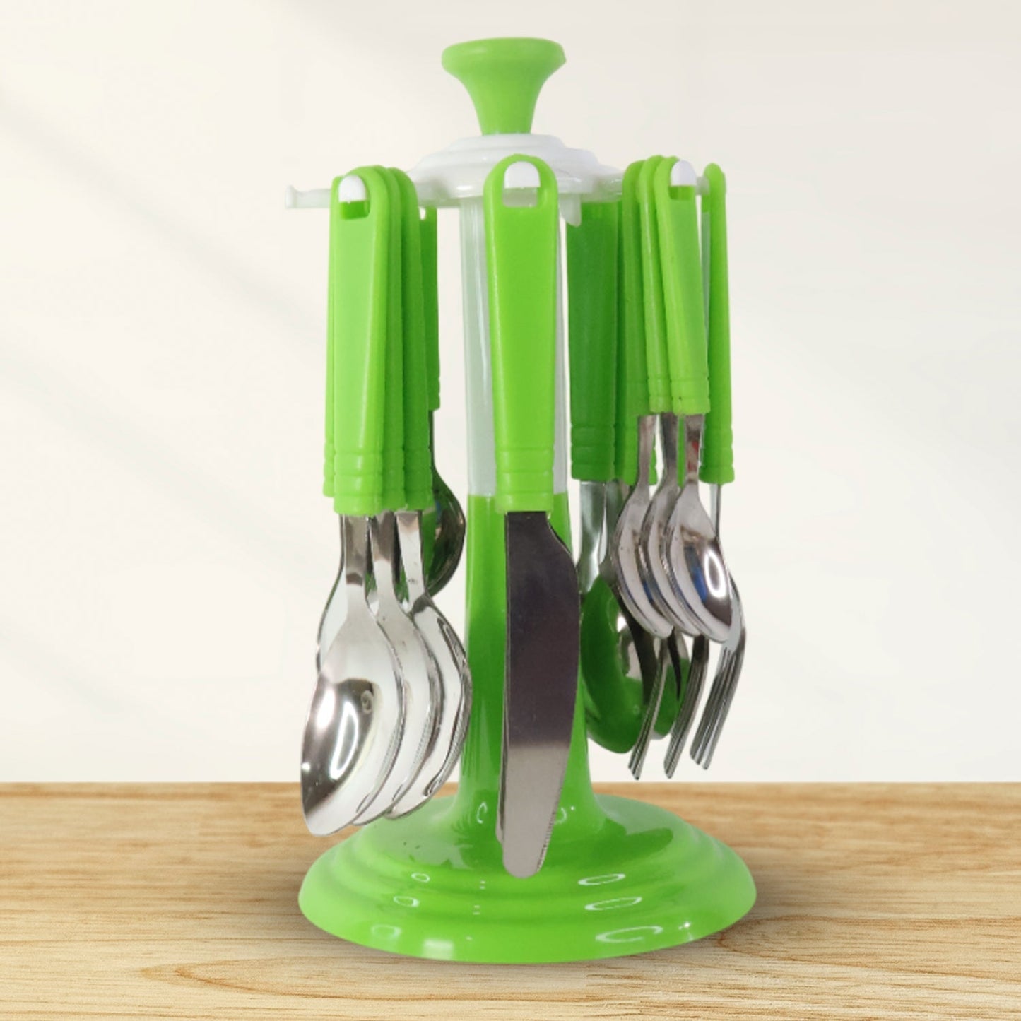 Stainless Steel Cutlery Set with Stand - (24 Pc) signaturekarts