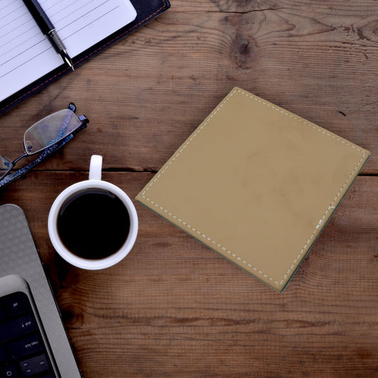 Square Leather Tea Coaster – Durable Dining Table Accessory (1 Pc) signaturekarts