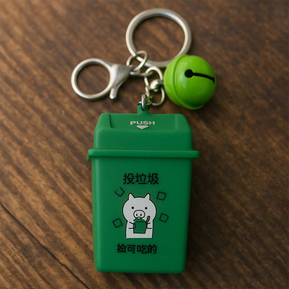 Trash Can Keychain Recycle Can Keyring Novelty Keychain Signature kart