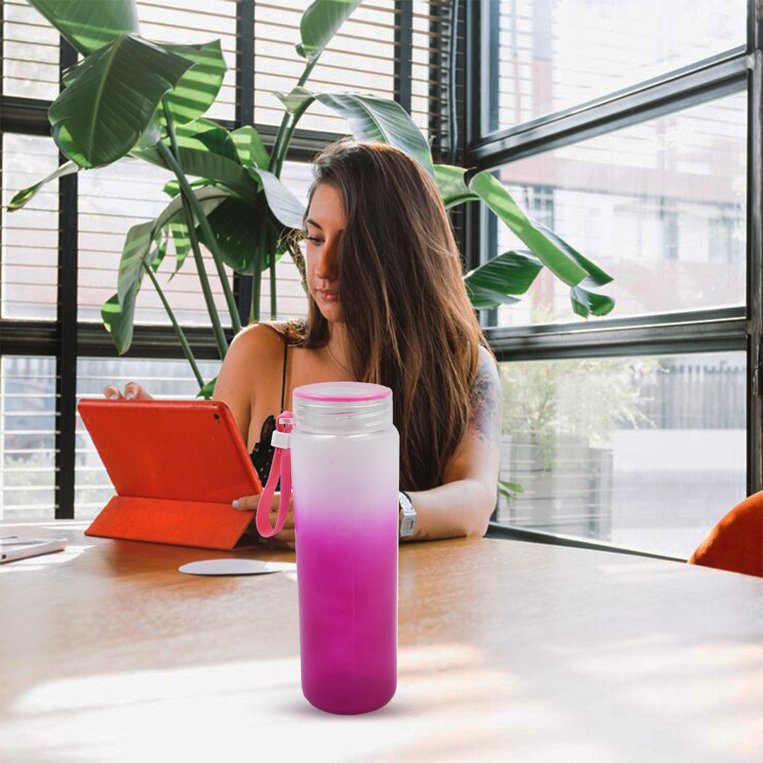 Motivational Glass Water Bottle Colorful portable Water Glass Bottle (350 ML) signaturekarts