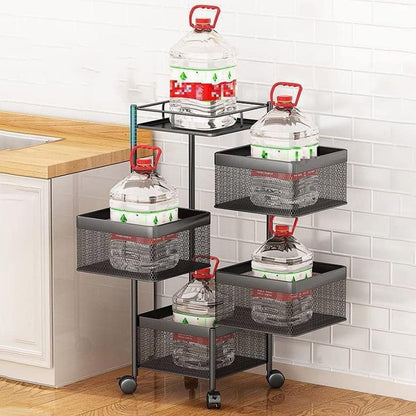 Metal High Quality Kitchen Trolley Kitchen Organizer Items and Kitchen Accessories Items for Kitchen Rack Square Design for Fruits & Vegetable Onion Storage Kitchen Trolley with Wheels (4 Layer) signaturekarts