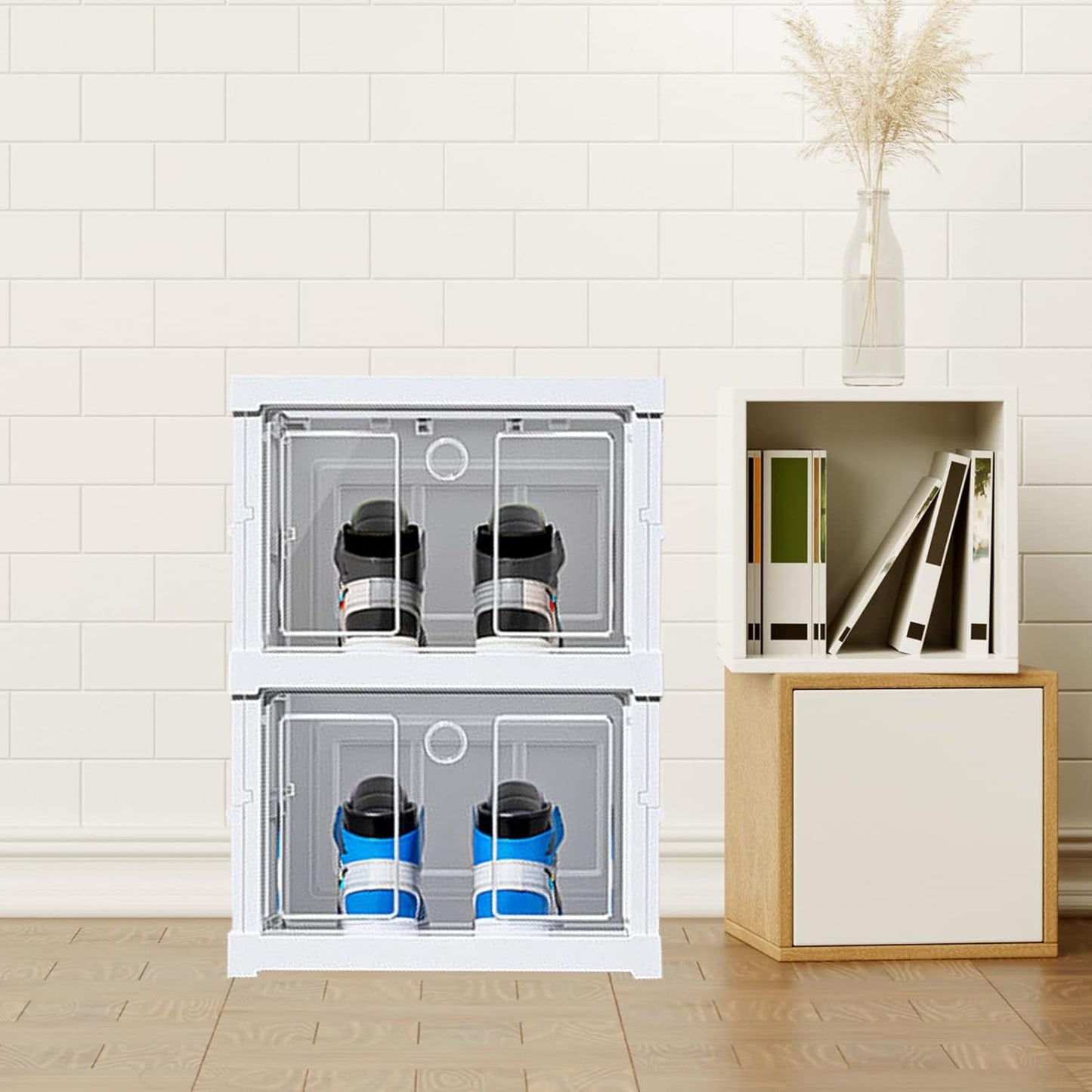 Stackable Multifunctional Storage, for Clothes Foldable Drawer Shelf Basket Utility Cart Rack Storage Organizer Cart for Kitchen, Pantry Closet, Bedroom, Bathroom, Laundry (2 / Layer 1 Pc) signaturekarts