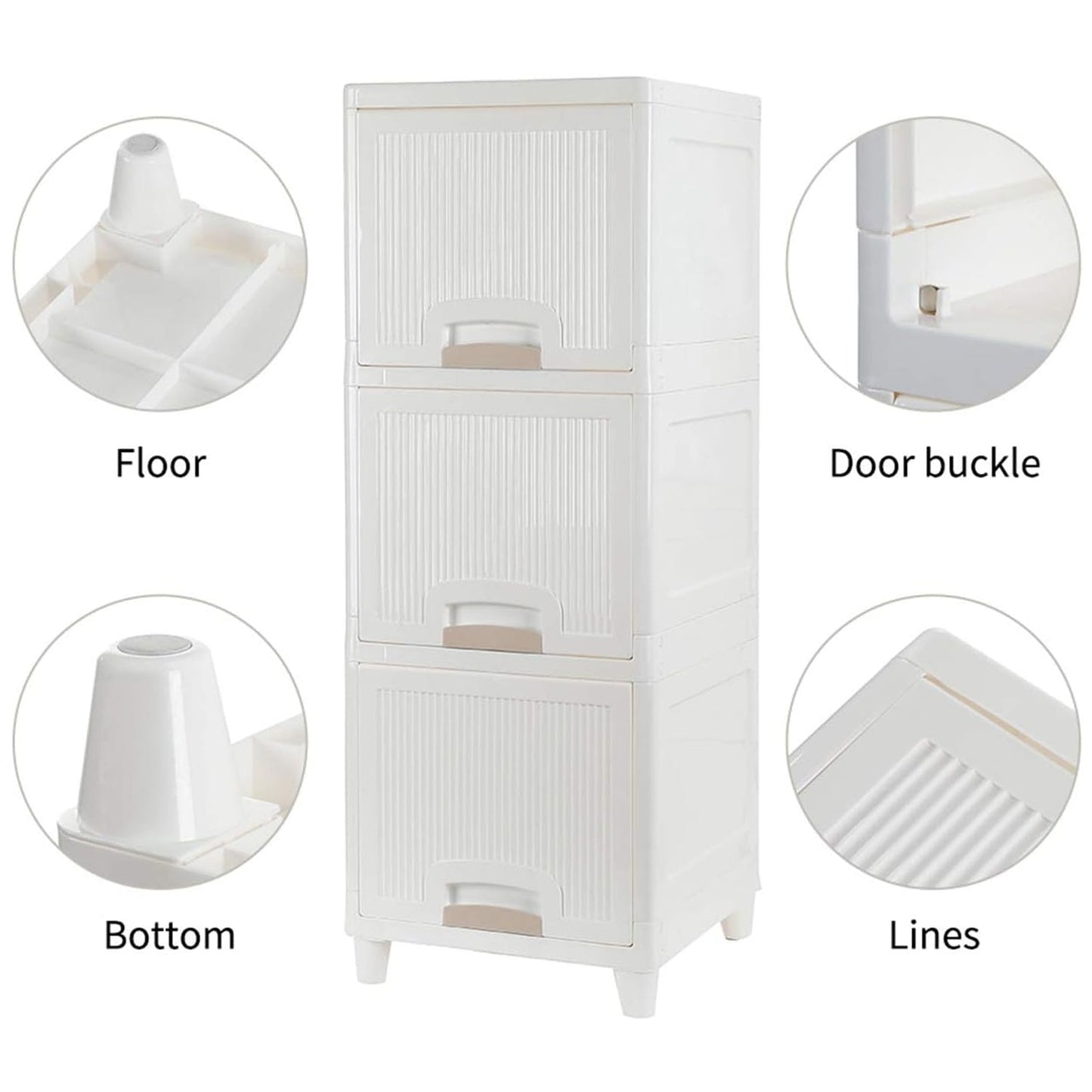 Multipurpose Storage Cabinet, Storage Solutions plastic drawers || Multi Layer Wardrobe Storage Drawers || Foldable Multipurpose Drawer Units For Kitchen, Bathroom, Bedroom, Cloth (3 Layer) signaturekarts