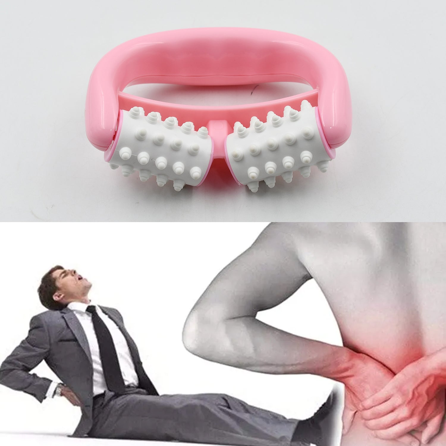 Plastic Massage Roller - 2-Roller Manual Design for Cellulite & Muscle Pain Relief signaturekarts