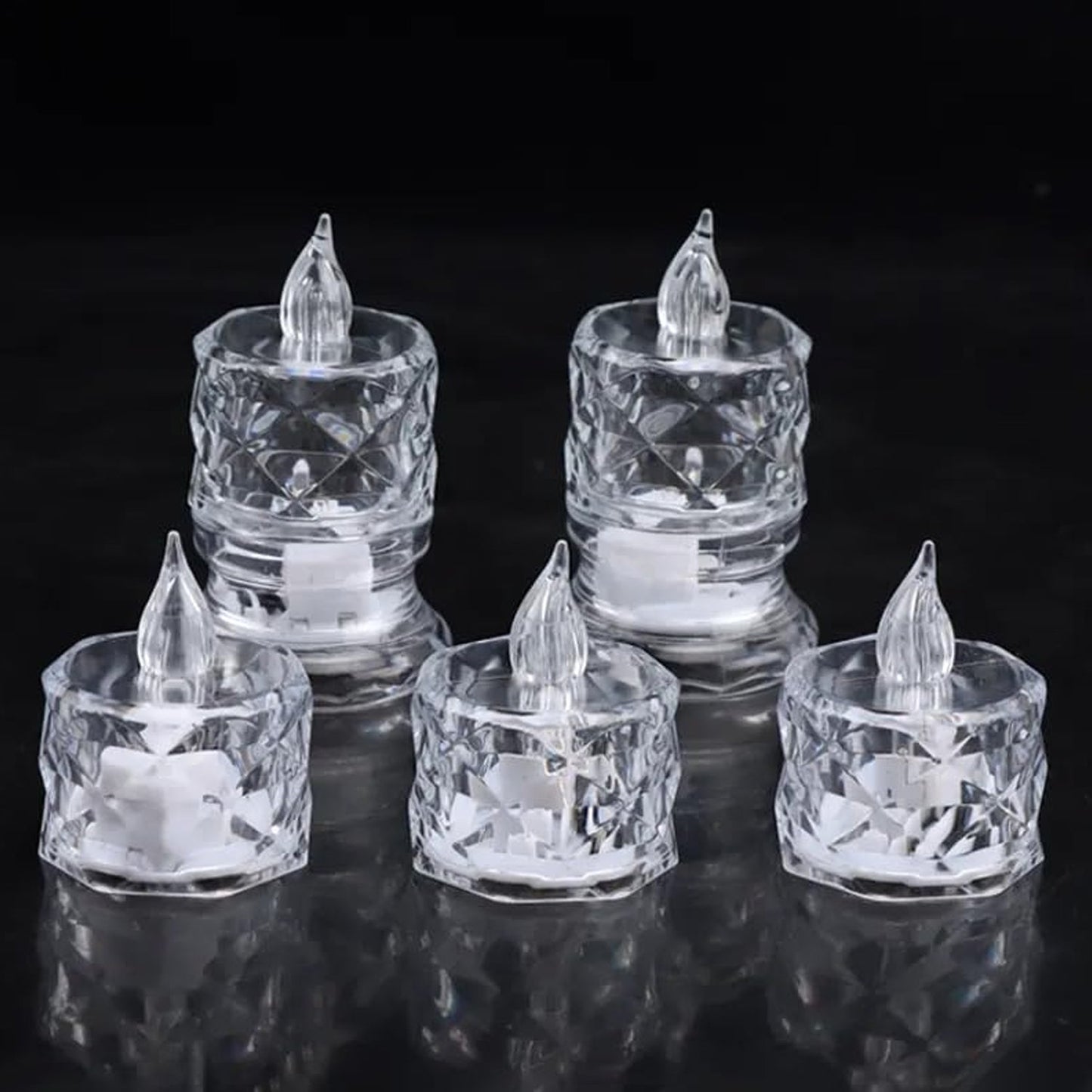 Flameless Acrylic LED Tealight Candles for Festival Decor (24 Pc) signaturekarts