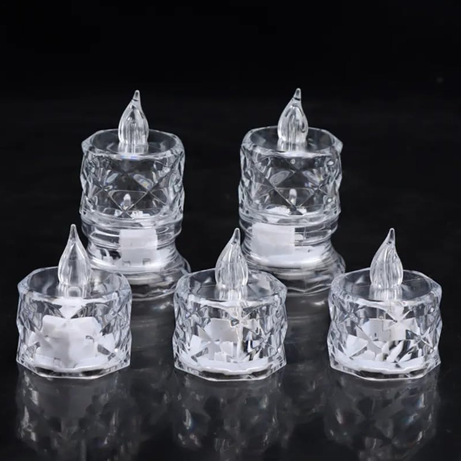 Flameless Acrylic LED Tealight Candles for Festival Decor (24 Pc) signaturekarts
