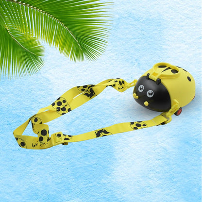 Cute Plastic Bug Shape Water Bottle with adjustable shoulder strap, 4 wheel &  Straw, portable drinking cup Water Bottle For Kids | Water Bottle | Return Gift For Kids | Water Bottle With Straw | School Kinds Water Bottle (1 Pc) signaturekarts