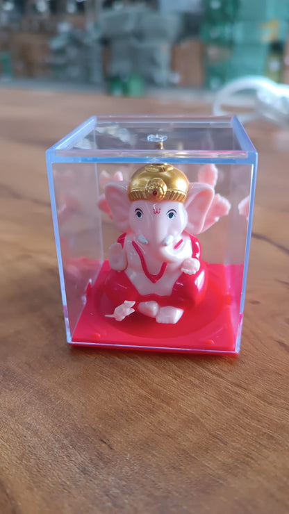 Decorative Small Lord Ganesh Idol in Transparent Case (1 Pc) signaturekarts