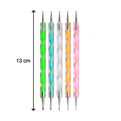 Nail Art Point Pen and Set Used by Women's for Their Fashion Purposes (Pack of 5Pcs) signaturekarts