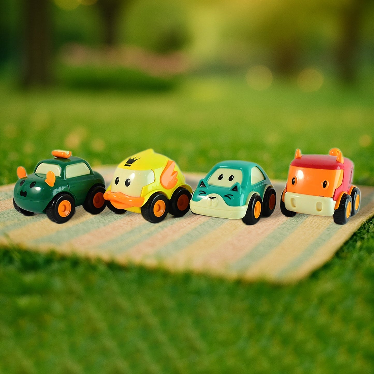 Funwoods Animal Cartoon Pull-Back Toy Car - (4 Pc / Set) signaturekarts