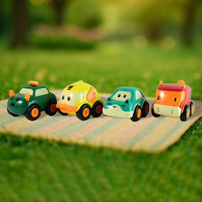 Funwoods Animal Cartoon Pull-Back Toy Car - (4 Pc / Set) signaturekarts