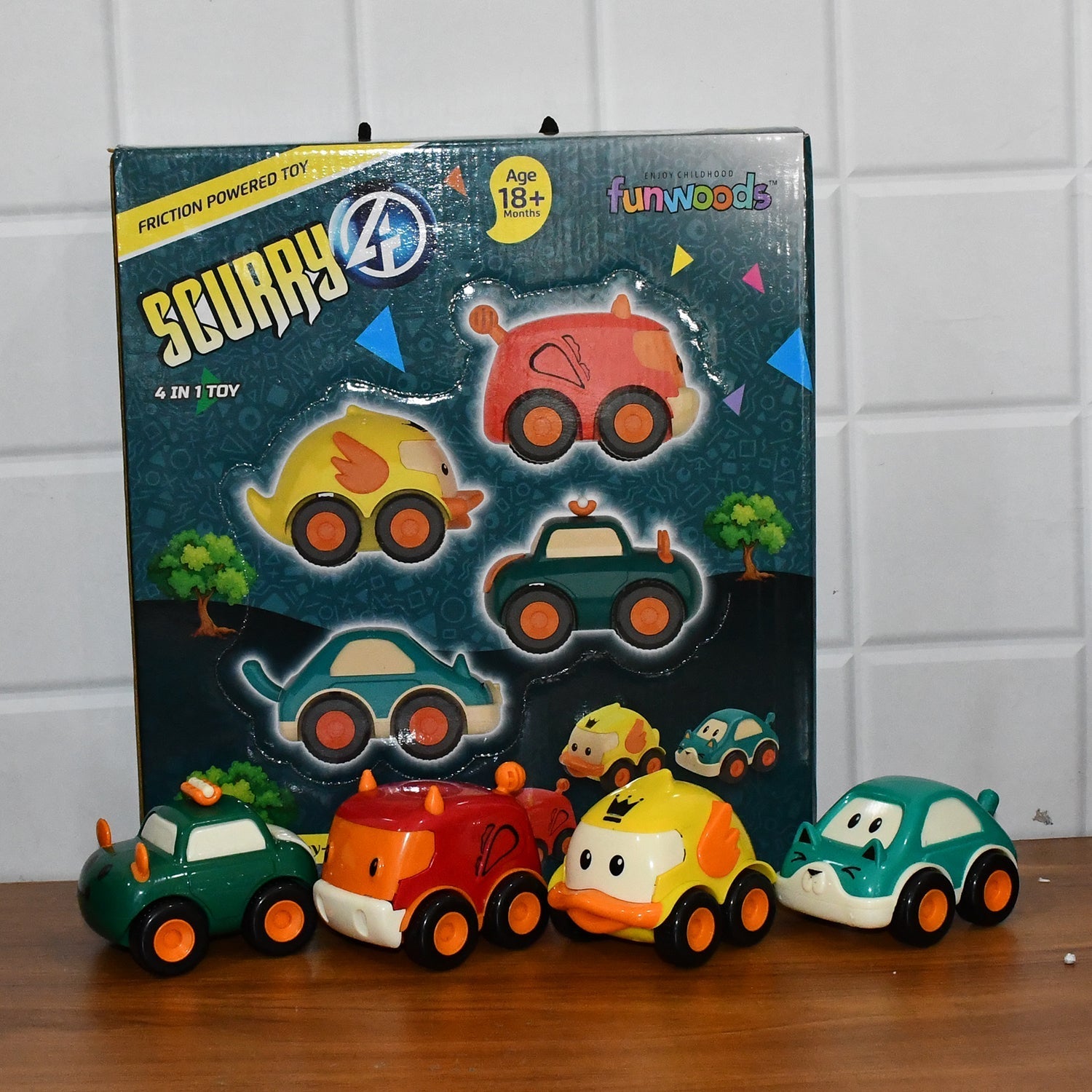 Funwoods Animal Cartoon Pull-Back Toy Car - (4 Pc / Set) signaturekarts