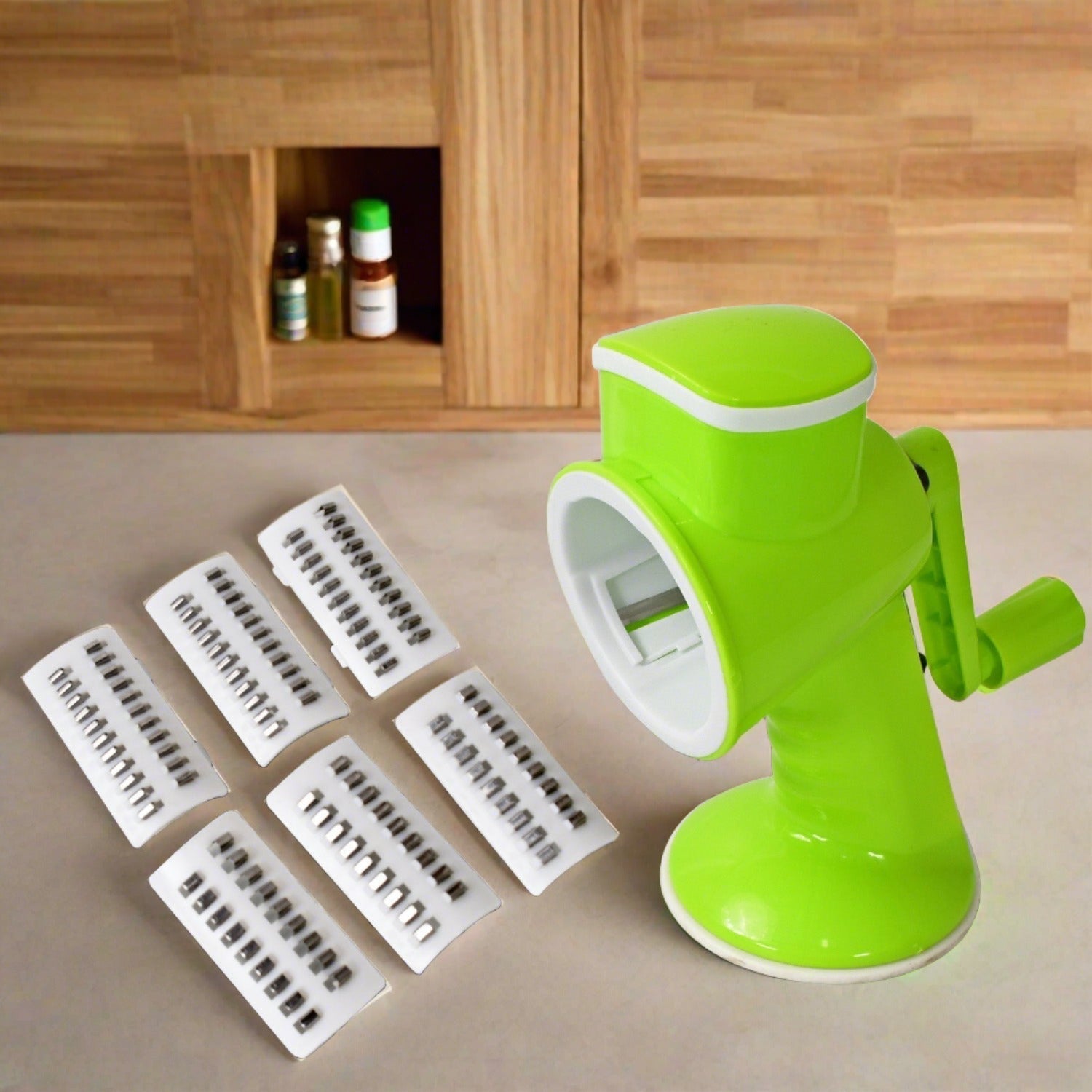 6 in 1 Multi functional Vegetable Cutter & Slicer Hand Machine Cutting, Slice, Cut Thick, Cut Silk All in one –Vegetable Chopper Cutter & Slicing Cutter Barrel - Vegetable Grater with 6 Removable Blades signaturekarts