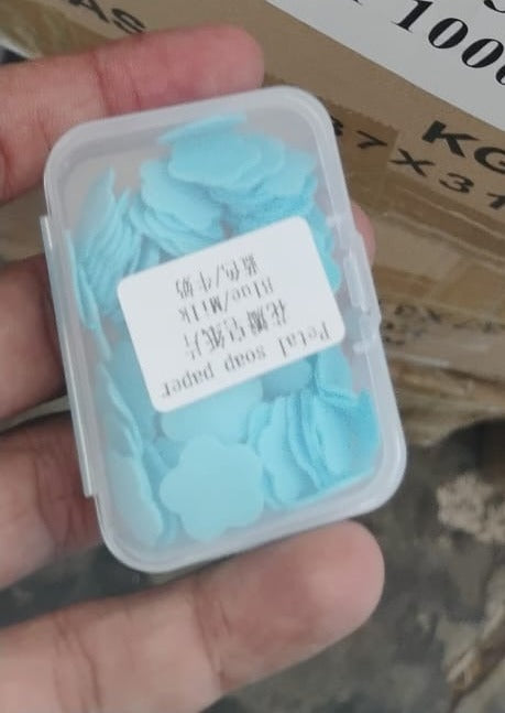 Mini Portable Travel Soap Paper Sheets Flower Shape (100 Pcs Set Approx / Mix Color) Signaturekarts