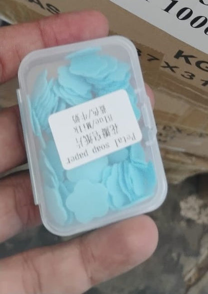Mini Portable Travel Soap Paper Sheets Flower Shape (100 Pcs Set Approx / Mix Color) Signaturekarts