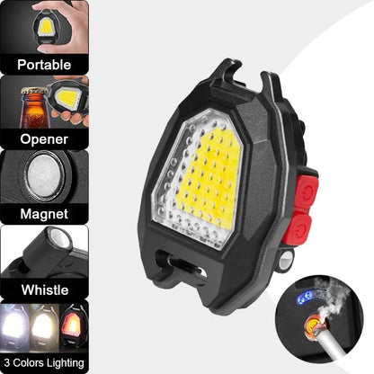 Triangular Camping Flashlight with Lighter – 6 Modes, 3 Colors, Waterproof Signaturekarts