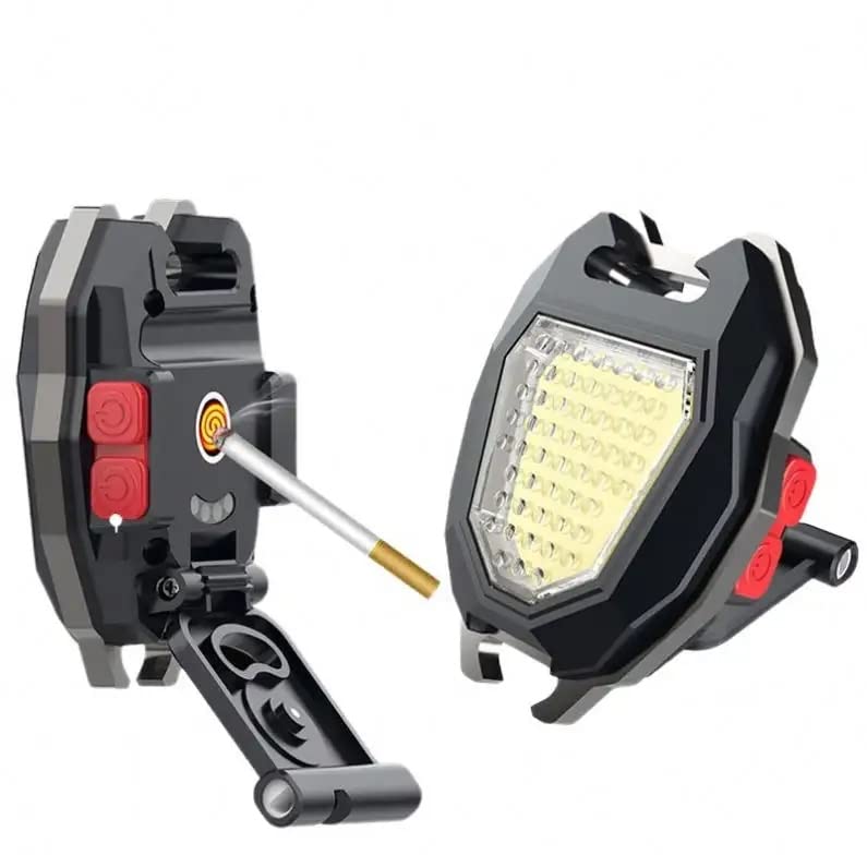 Triangular Camping Flashlight with Lighter – 6 Modes, 3 Colors, Waterproof Signaturekarts