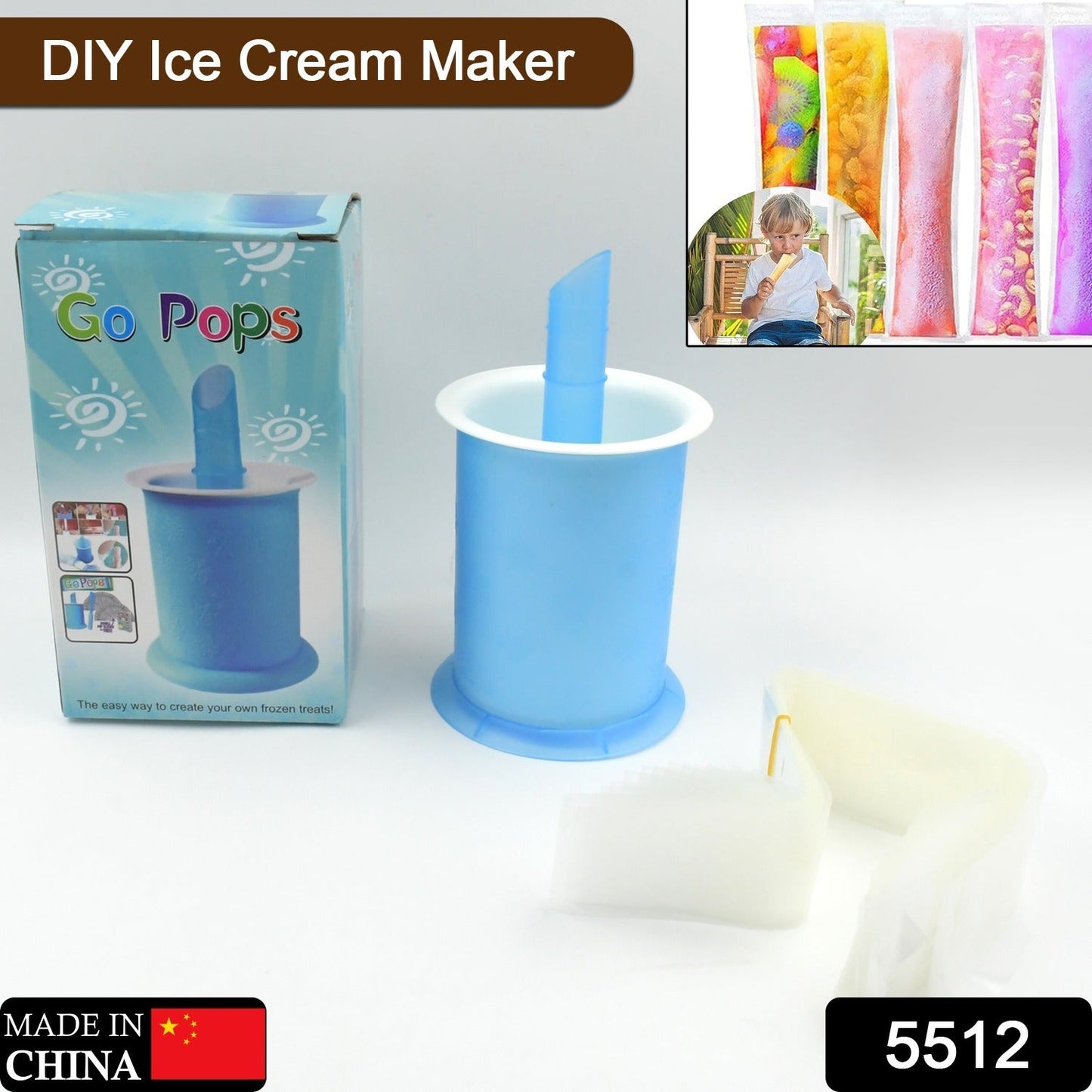 DIY Manual Popsicle Maker – Reusable Ice Cream Mold (Approx 20 Pcs Packing Bag) signaturekarts