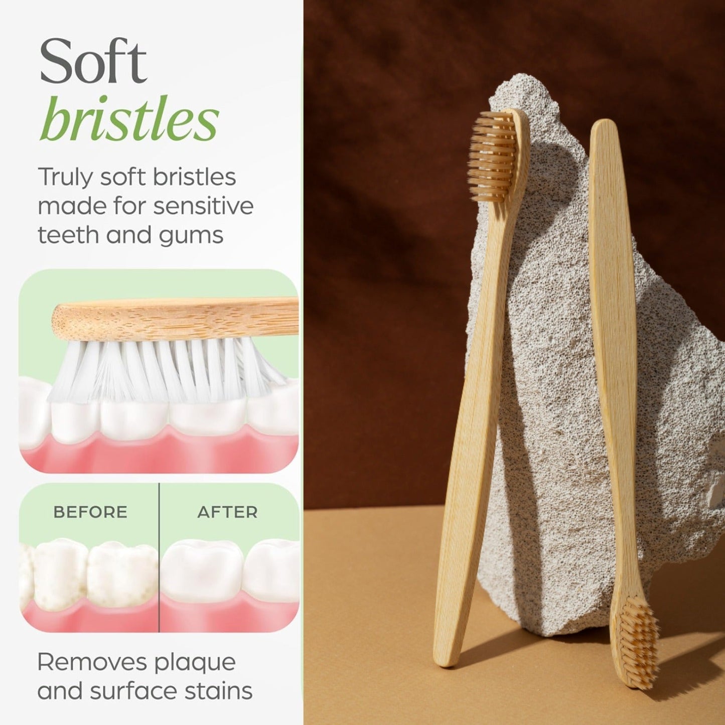 Eco-Friendly Natural Bamboo Toothbrush with Medium Bristles (2 Pc) signaturekarts