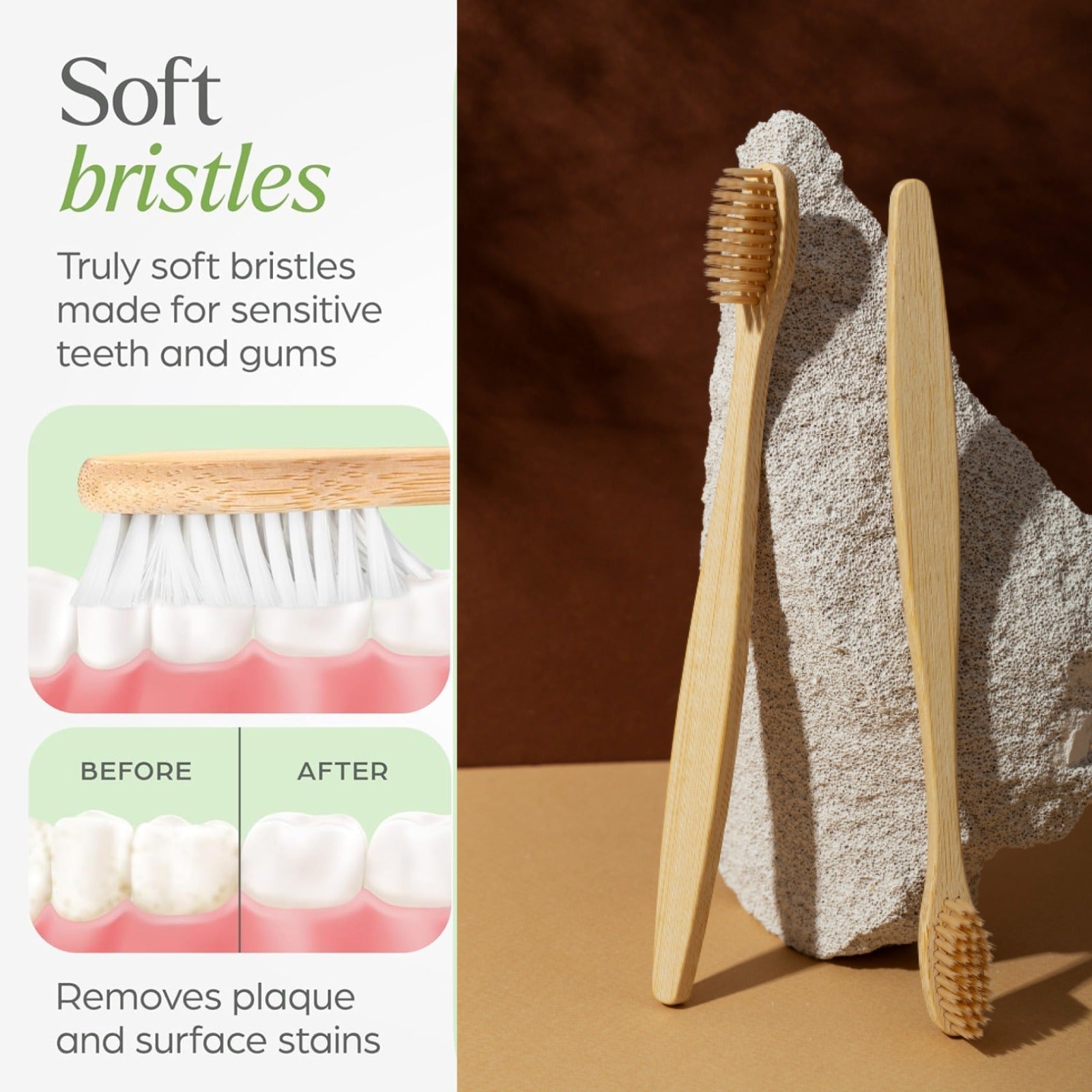 Eco-Friendly Natural Bamboo Toothbrush with Medium Bristles (2 Pc) signaturekarts