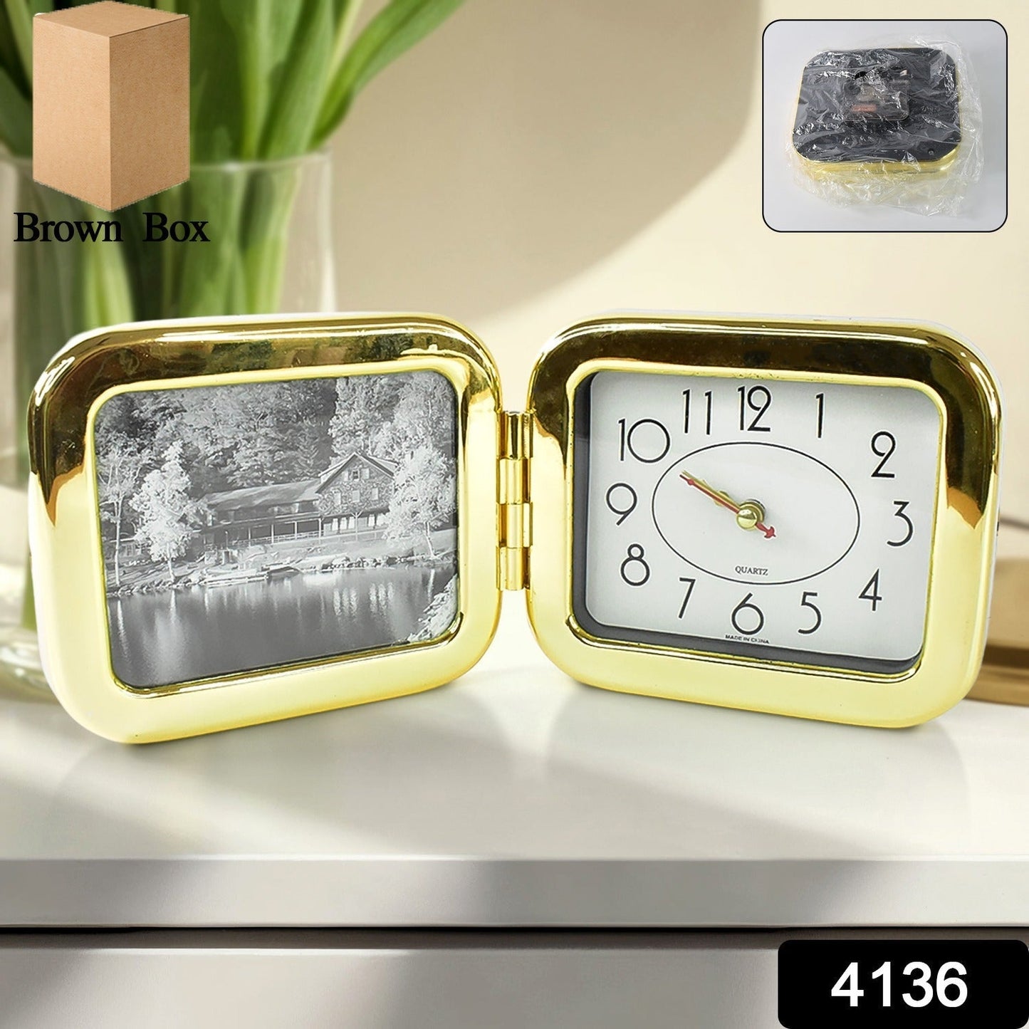 Portable Foldable Desk Clock – Space-Saving and Stylish (1 Pc) Signature kart