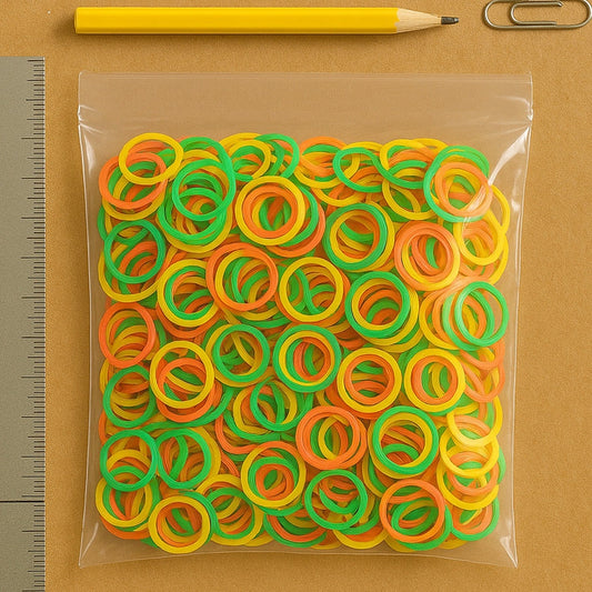 Rubber Band For Office/Home and Kitchen Accessories Item Products, Elastic Rubber Bands, Flexible Reusable Nylon Elastic Unbreakable, For Stationery, School  Multicolor (1 Inch, 50 GM), Hair accessories signaturekarts