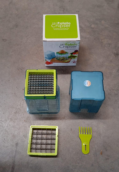 2-in-1 Potato Chipper & Slicer – French Fries Maker with Two-Blade Cutter (1 Pc) signaturekarts