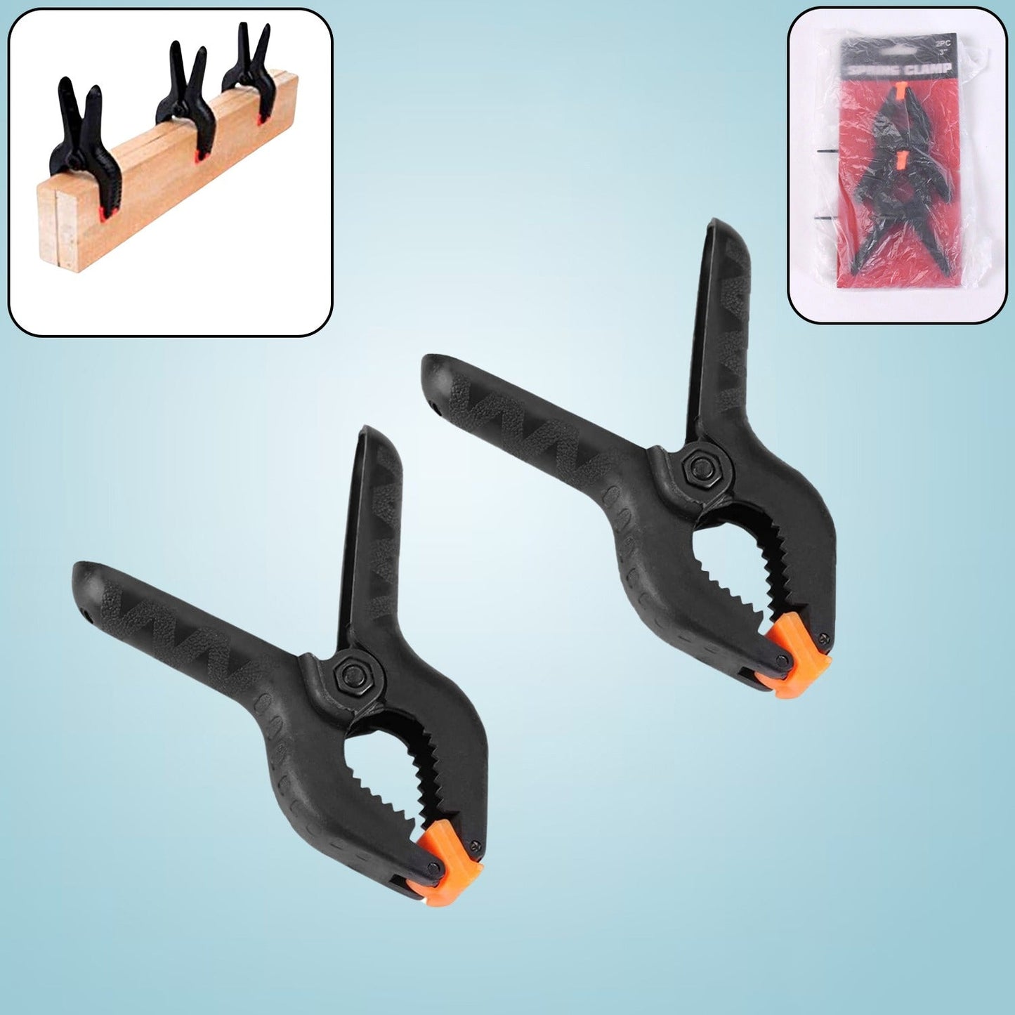 3 inch Heavy Duty Clips Clamp Spring Clamps Clip Fixture (2 Pc Set) signaturekarts