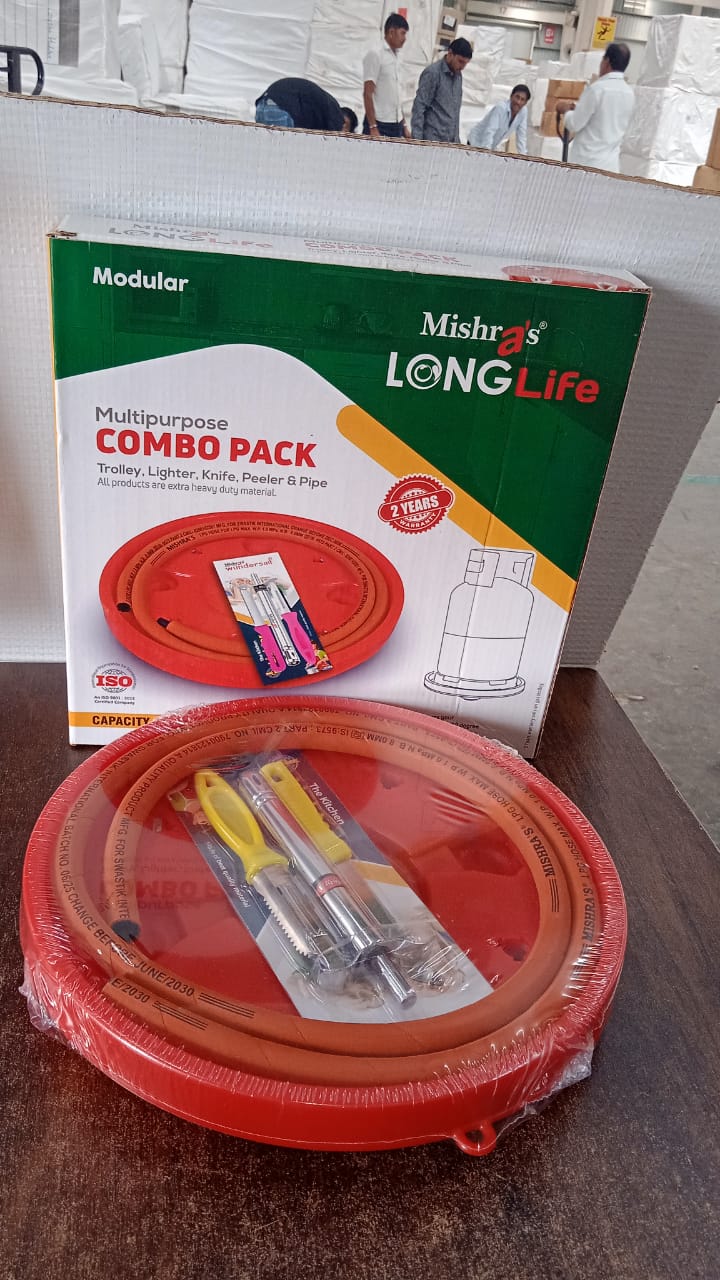 5-Piece Multipurpose LPG Kitchen Combo Set with Gas Pipe, Trolley & Tools Signature Kart