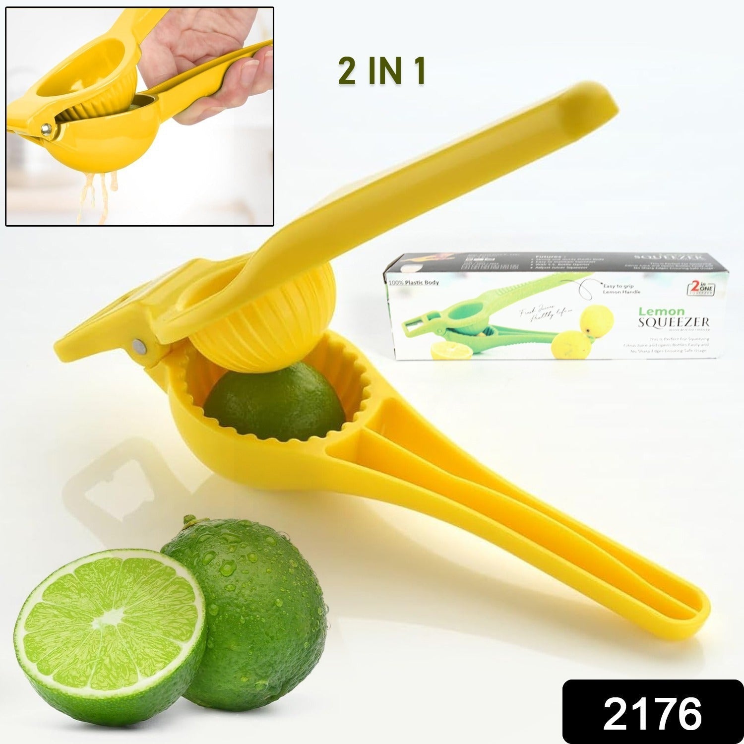 Kitchen 2 in 1 Unbreakable Lemon Squeezer and Bottle Opener (1 Pc) signaturekarts
