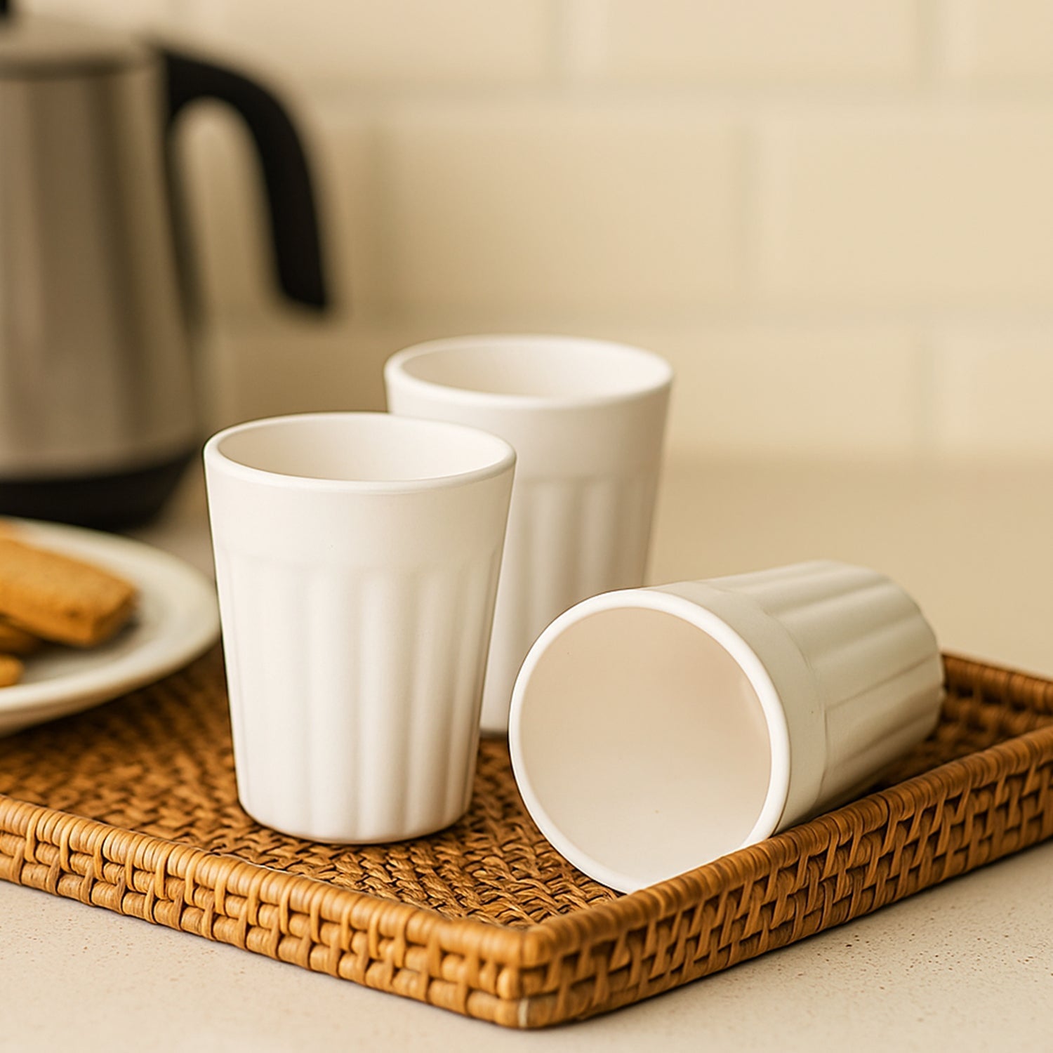 Small Plastic Coffee / Tea Cups Reusable Plastic Cup Mug(3 Pcs Set) signaturekarts