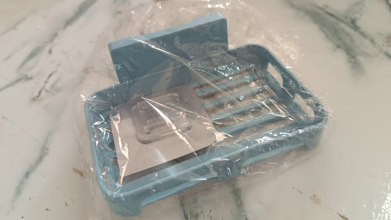 Bathroom & Kitchen Soap Holder: Self-Adhesive ,Sabudani (Plastic Box) signaturekarts
