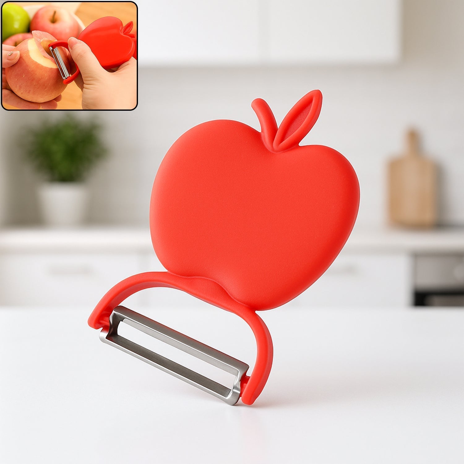 Apple Shaped Folding Vegetable Peeler for Kitchen Fruit Peeling vegetables signaturekarts