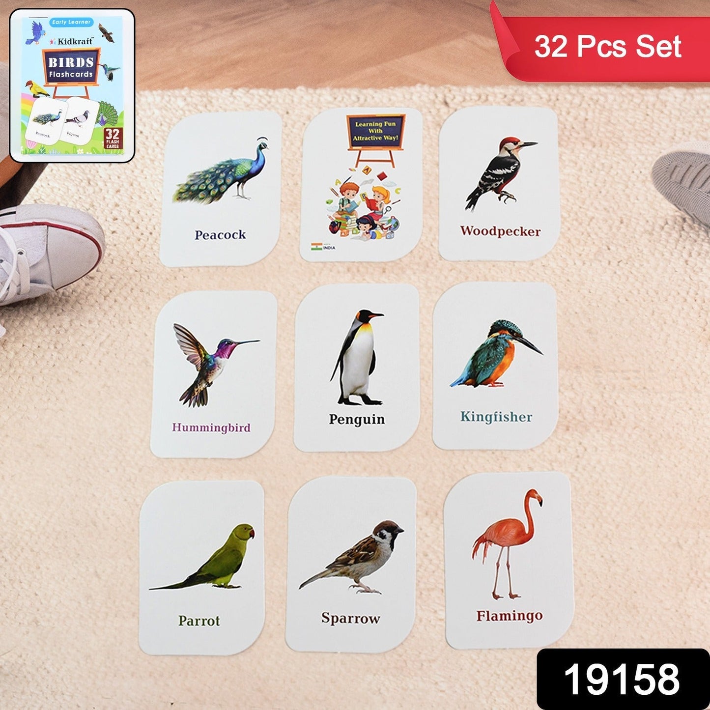 KidKraft Early Learner Educational Flashcards – 32 Birds Signature kart